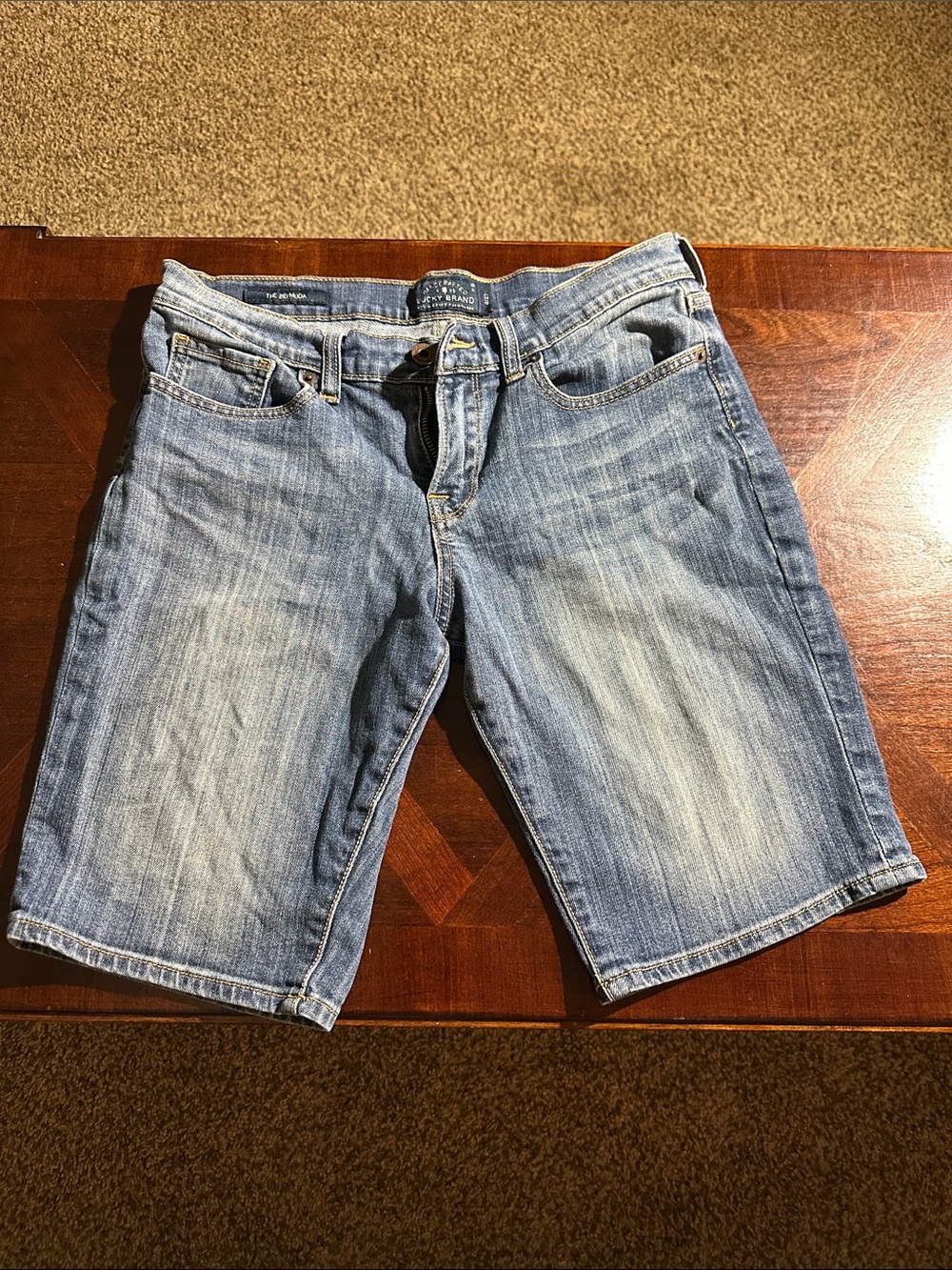 Women’s Denim Shorts - Light Blue Washed Bermuda Jean Shorts